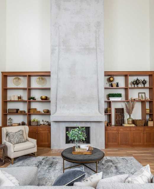 Woodmont Residence Concrete Fireplace