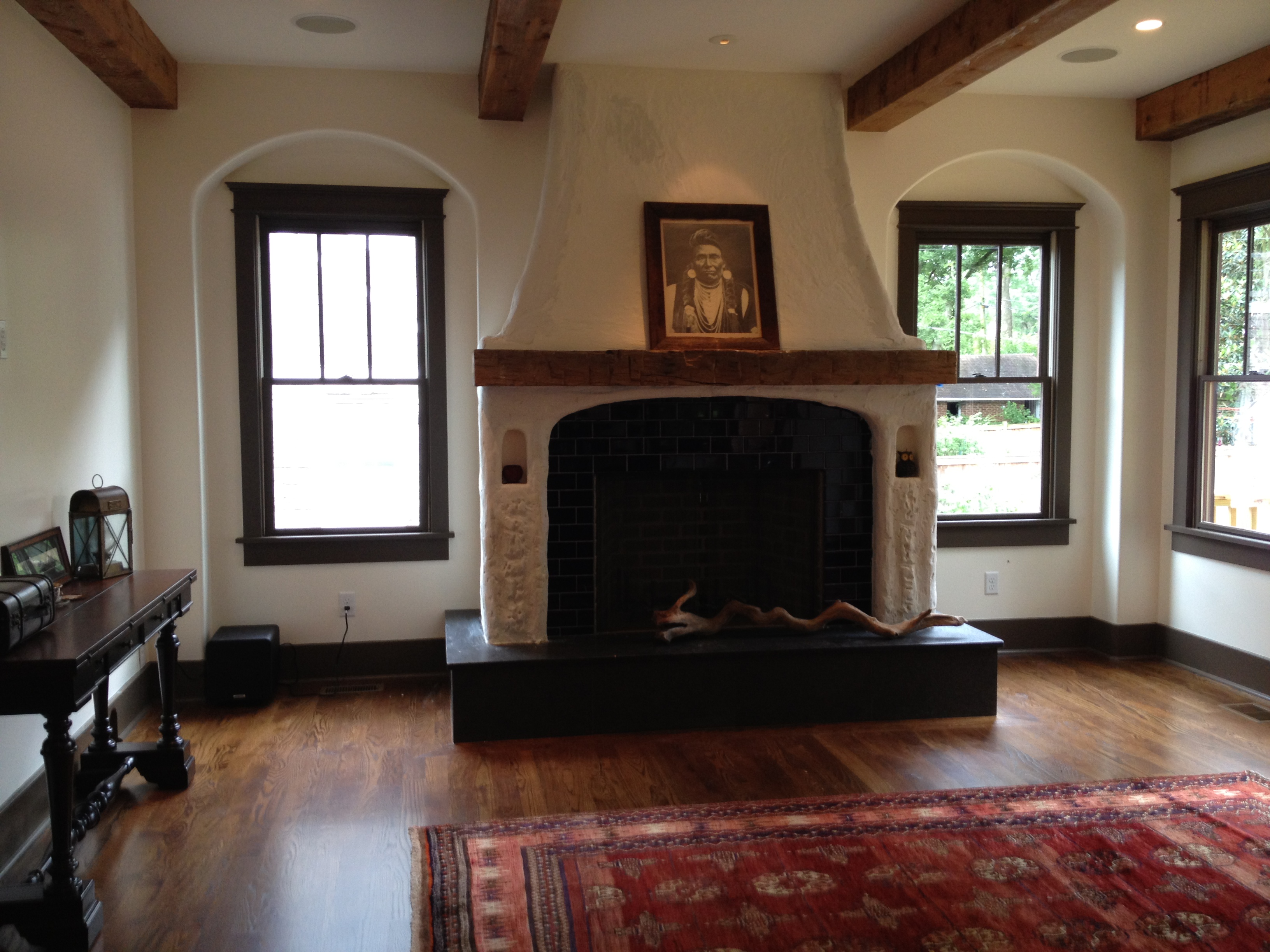Fireplace With Reclaimed Wood Mantel Marcelle Guilbeau