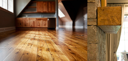 Reclaimed Wood Floors and Mantle