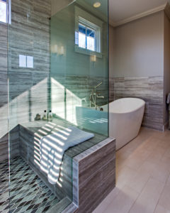 Master Bathroom - Shower and Tub Floor Featuring Glazzio Seagull