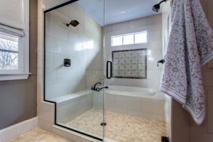Dual Shower with Garden Tub - Spanish Tile Accent