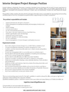 Interior Design/ Project Manager