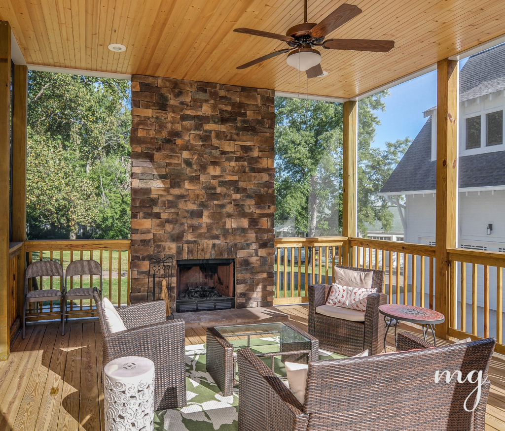 Screened Porch - Best of Houzz Nashville, TN. Natural Rock 