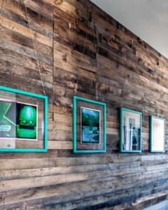 reclaimed wood art wall