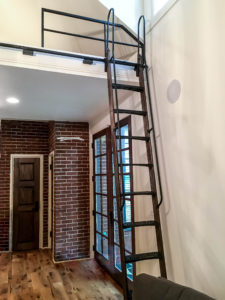 library ladder to sleeping loft