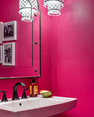 Hot pink Powder room