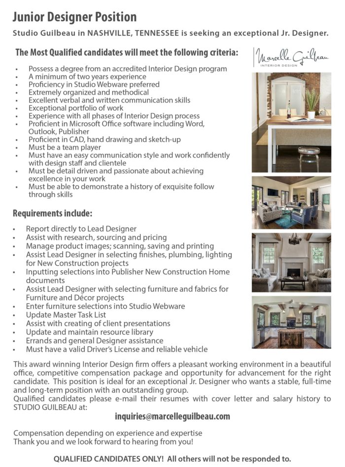 Junior Designer's employment opportunities