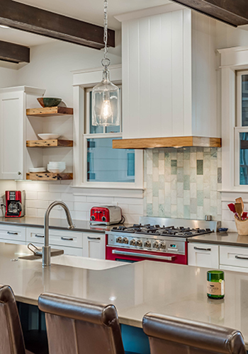 Lite Green and Aqua Tile Backsplash 