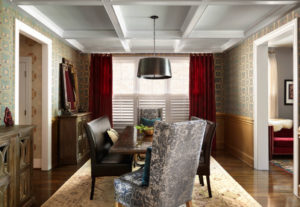 Red Window Treatments and Wall Paper