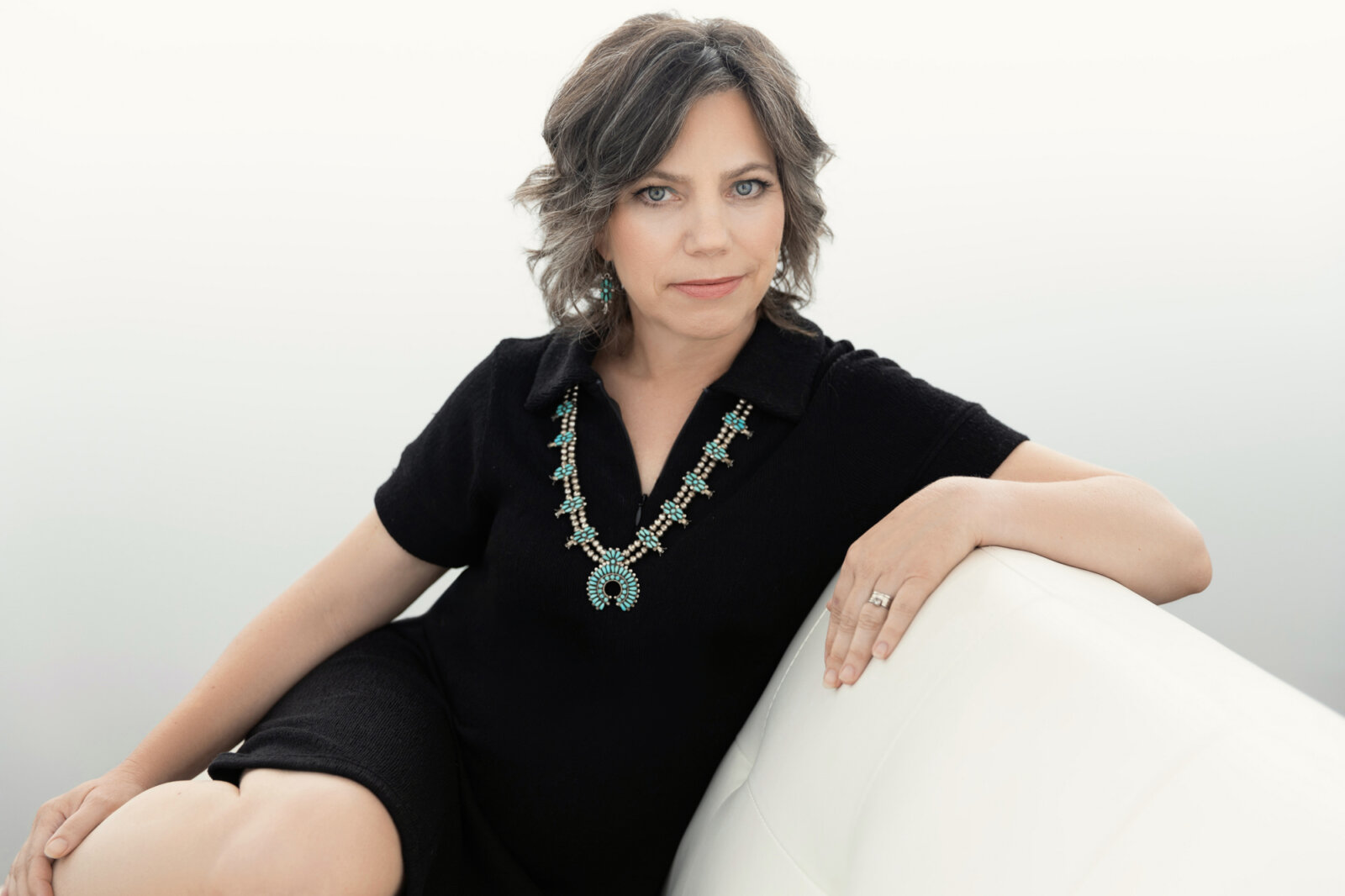Marcelle Guilbeau in a classic black dress