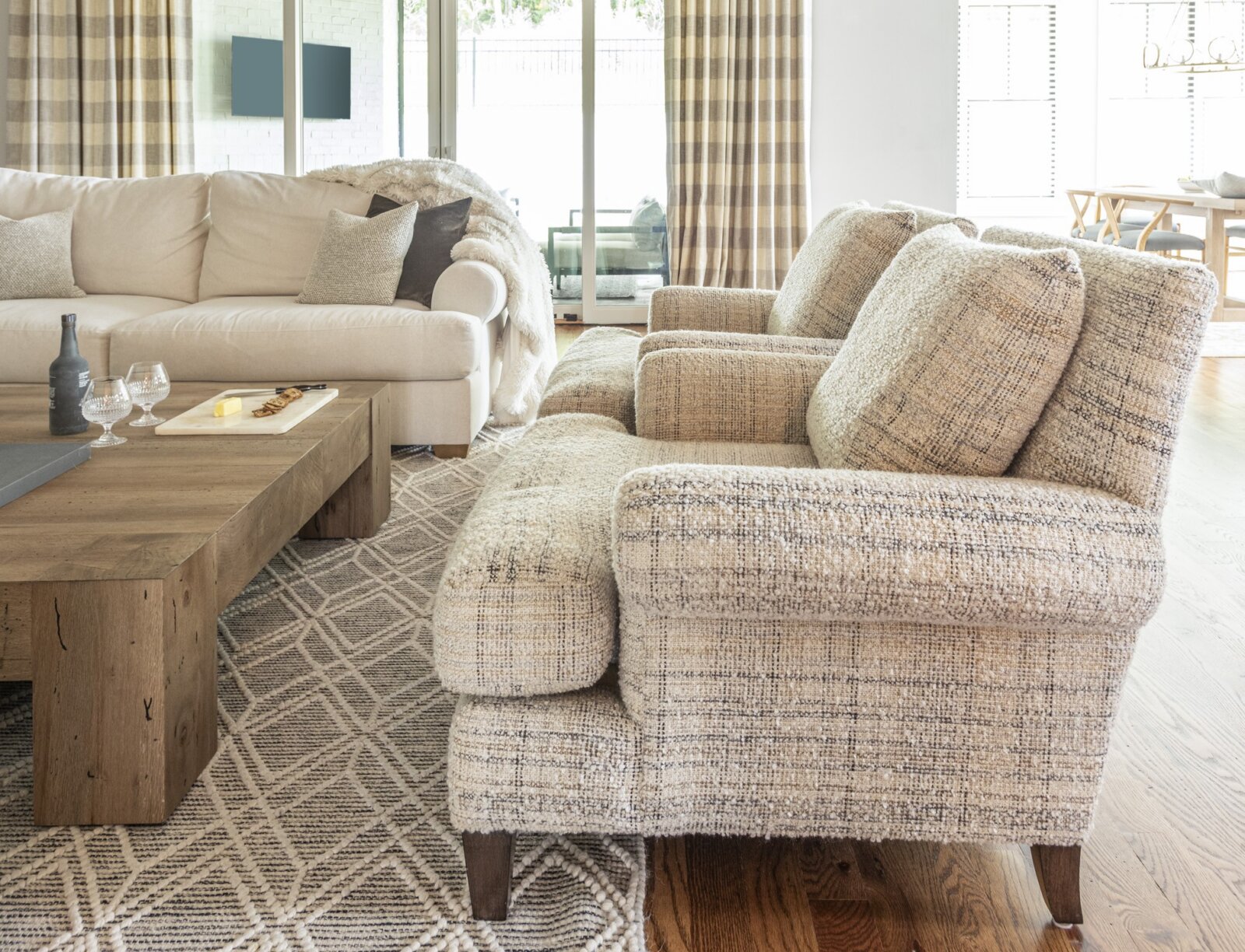 Sofa and two chairs